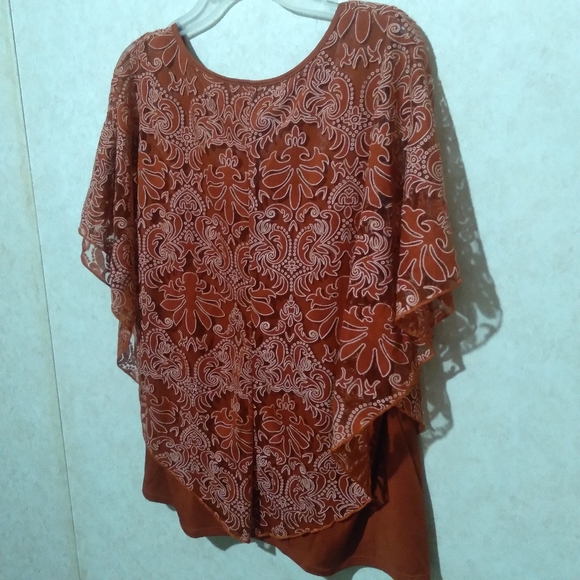 NY Collection size large rust seawhirl color blouse - Picture 6 of 8
